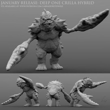 profundo crilla híbrido jogo dnd labradoritewolf monstro masmorras e dragões tampo de mesa mini criatura chamada cthulhu profundo, um miniatura d&d 3d print model - Mito3D