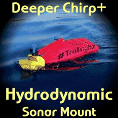 più profondo cinguettio sonar idrodinamico montare fishfinder trolling pesca traina rcfishing trollingbot deepchirp 3d print model - Mito3D