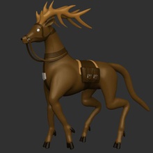 deer-like mount art friendly creature stylized toy animal 3d print model - Mito3D
