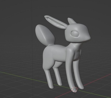 ciervo juguete animal Arte figura peludo 3d print model - Mito3D