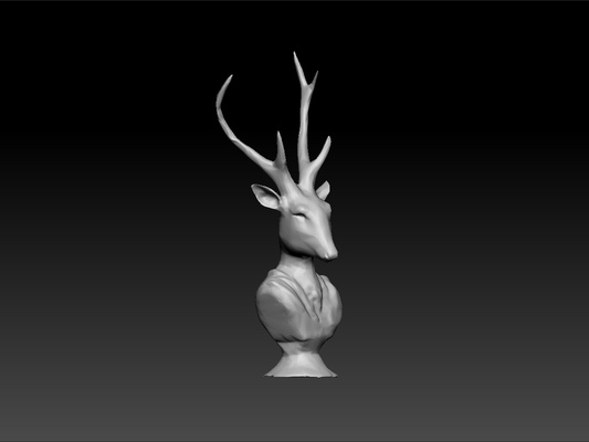deer - head decorative decoration toy on desk test model amazing animal royal beauty beautiful shiny royality 3d print model - Mito3D