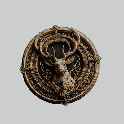 deer animal medallion art locket pendant bear camel cat chicken cow crocodile 3d print model - Mito3D