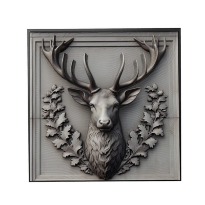 hirsch tier linderung kunst tiere yeggi mito3d büste google anhänger medaillon animal relief wall art mauer 3d print model - Mito3D