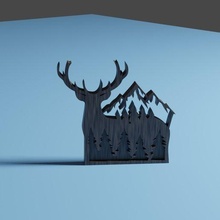 deer buck ornament hunting mountain gift easy print hunt 3d print model - Mito3D