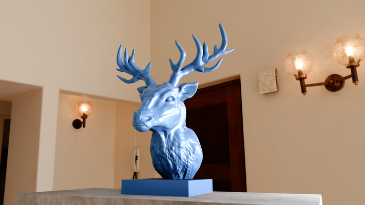 deer bust statue stl 3d print file art antelope jungle safari miniature tabletop animals sculpture wall decor 3d print model - Mito3D