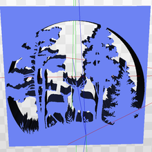 veado círculo quadro Armação animais selvagens arte Caçando bode cenário parede 3d print model - Mito3D