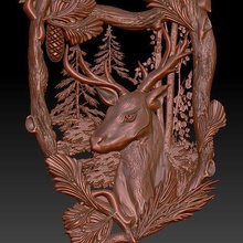 geyik cnc forrest çerçeve sanat 3d print model - Mito3D