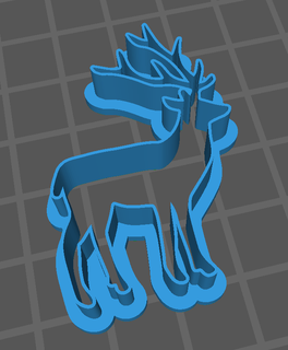 deer cookie cutter christmas reno 3d print model - Mito3D