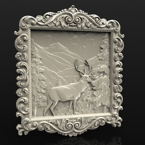 geyik forrest cnc router sanat 3D print model - Mito3D