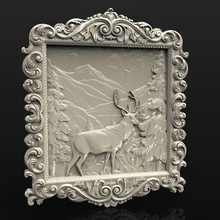 deer forrest cnc router art 3d print model - Mito3D