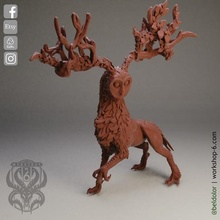 deer gods - feathered art dungeons dragons d&d elk god miniatures 3d print model - Mito3D