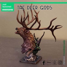 deer gods - trophy mount head dnd mini miniature elk games 3d print model - Mito3D