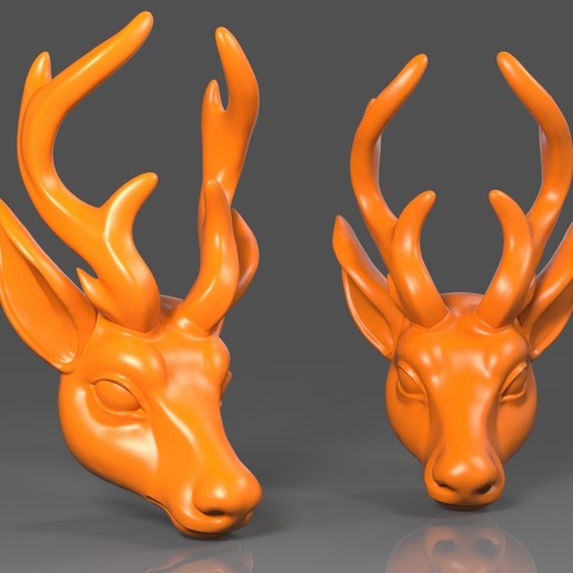 cerf head02 art la gam jouet animal monstre fantastique 3D print model - Mito3D
