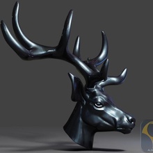ciervo head02 art los ciervos el animal doe bosque juego la animación a animales de mamíferos las esculturas 3d print model - Mito3D