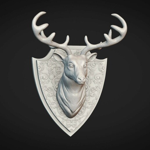 deer head animal wild decor decoration hunter nature reindeer elk 3D print model - Mito3D