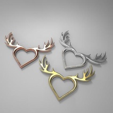 deer heart necklace jewelry ring reindeer present luxury keychain jewellery girl elegant designer christmas 3d print model - Mito3D