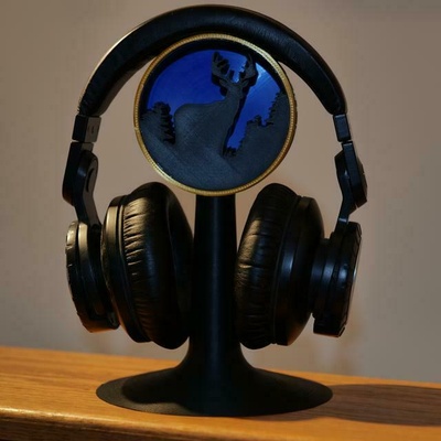 ciervo cazador auricular estante soporte auriculares artilugio audio equipo 3d print model - Mito3D