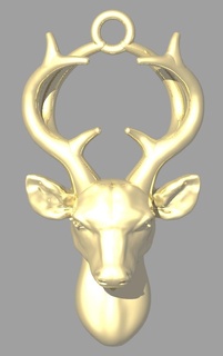 ciervo joyería joya bisel diamantes encantos diges pendientes arete anillos diseños cera fundición Arte anillo oro cinta banda plata 3d print model - Mito3D