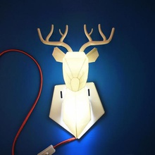 deer lamp home head light 3d print model - Mito3D