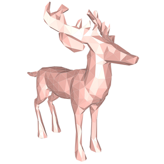 deer low poly Art animal geometric nature polygon stag animals abstract triangle polygonal reindeer wildlife antlers lowpoly wild geometry forest 3d print model - Mito3D