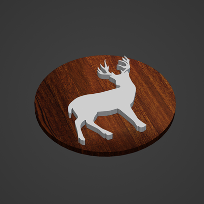 deer medallion locket roundel pendant ring animal human man woman hoop diamond cnc printing print brooches badges 3d print model - Mito3D