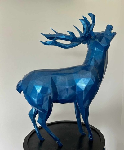 geyik orlinski stil in 20 cm yüksek ender 3 hayvan poli kolay deko güzel sanat 3d print model - Mito3D