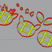 geyik parçalar kurabiye kesici fondan Bölüm kesme kurulmuş 3d print model - Mito3D