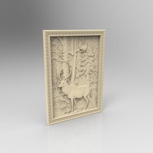 deer pheasant tree forrest cnc router art 3d print model - Mito3D