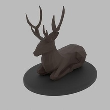 deer poly animal toy low 3d print model - Mito3D