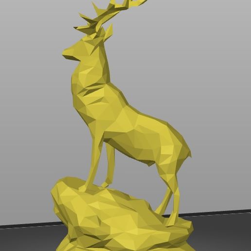deer poly animal lowpoly art decor sculpture 3D print model - Mito3D