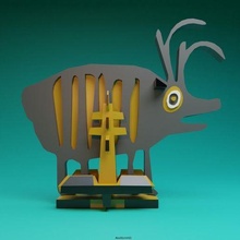 deer scales art decor sculpture toy sculptures 3d print model - Mito3D