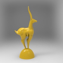 deer sculpture art animal moose horns heating global 3d print model - Mito3D