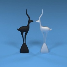 le cerf de la sculpture gadget poly maison bureau décor animal art jouet 3d print model - Mito3D
