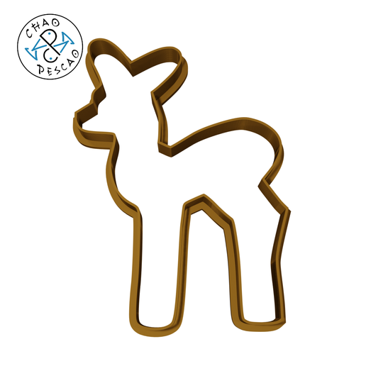 deer silhouette - christmas cookie cutter fondant polymer clay gadget tree gingerman house candy snowflake santa baking party 3D print model - Mito3D