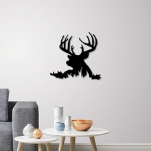 deer silhouette wall art home 3d model head decoration 2d 3d print model - Mito3D