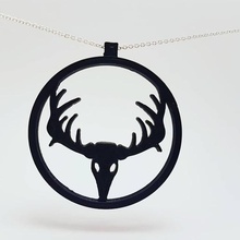 ciervo calavera la joyería el colgante cráneo oído de los anillos ciervos 3d print model - Mito3D