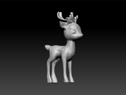 deer toon - toy kids Art on desk test model amazing animal royal beauty beautiful best shiny royality 3d print model - Mito3D