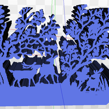 cerf arbres faune scène chasse mâle paysage mur art 3d print model - Mito3D