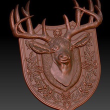 deer trophy cnc router art 3d print model - Mito3D
