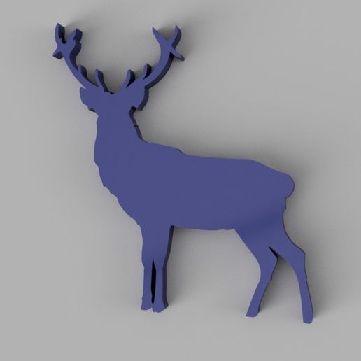 ciervo pared Arte 2d 3D print model - Mito3D