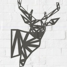 deer wall structure 2d art 3d print model - Mito3D