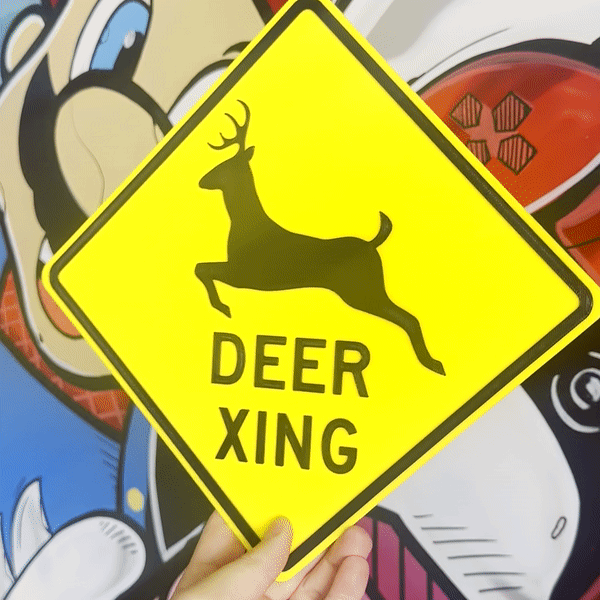 deer xing sign - days gone 2d art wall home office decoration 3D print model - Mito3D
