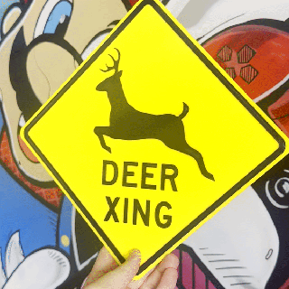 deer xing sign - days gone sign deer xing deer 2d art wall art home office decoration  3d print model - Mito3D