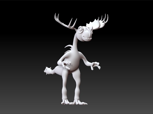 cerf creature drôle 3d personnage créature bureau tester modèle incroyable animal royal beauté belle brillant royauté 3d print model - Mito3D