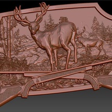 avcılık geyik aile cnc router sanat sahne silah 3d print model - Mito3D