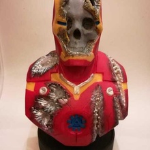 derrotado hierro hombre busto maravilla vengadores Acero cráneo superhéroe historietas 3d print model - Mito3D