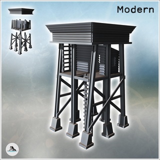 defense tower metal beam supports platform 5 - modern ww2 ww1 world war diaroma wargaming rpg mini hobby Game building architecture tabletop miniatures scenery wargame game terrain accessories normandy west two contempory flames yankee walking crisis bolt 3d print model - Mito3D