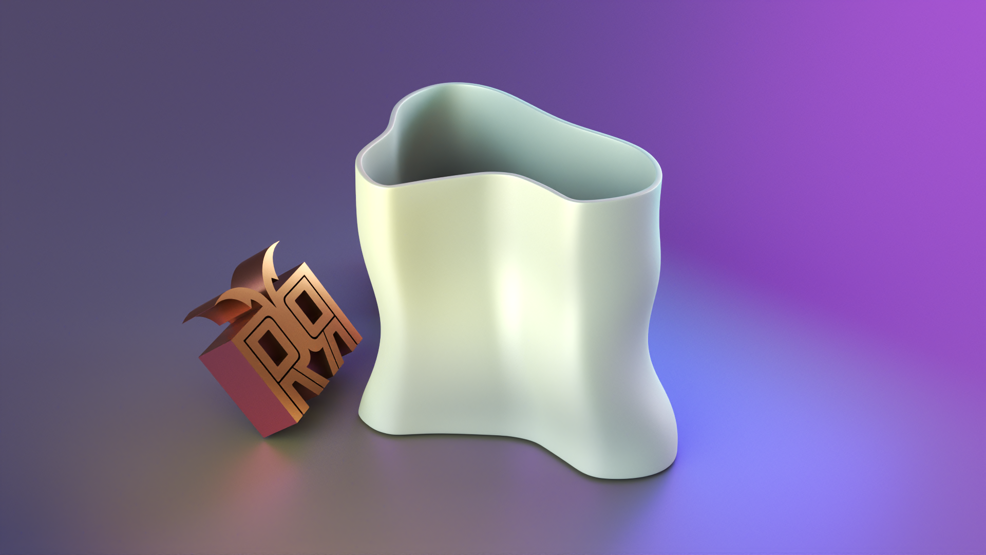 deform modern vase 3D print model - Mito3D
