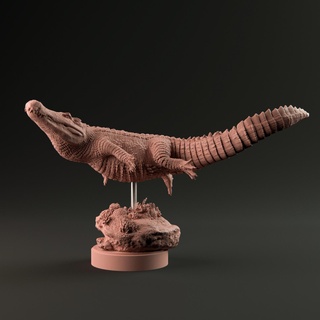 deinosuchus nuoto 1 35 scala pre supported preistorico alligatore antico animale bestia creatura figura giurassico realistico miniatura coccodrillo seduta croc dnd riposando carnivoro rilassato cretaceo 3d print model - Mito3D