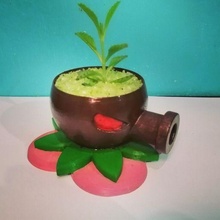 deku scrub planter zelda art video game garden flower pot nintendo toy 3d print model - Mito3D
